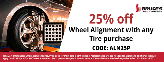 25% off Wheel Alignment with any Tire purchase